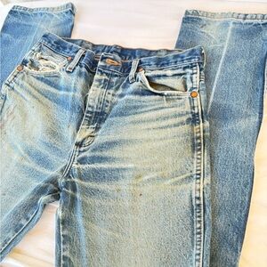 Vintage Wrangler Light Blue Distressed/Stained  Denim Jeans Men’s 31x341/2